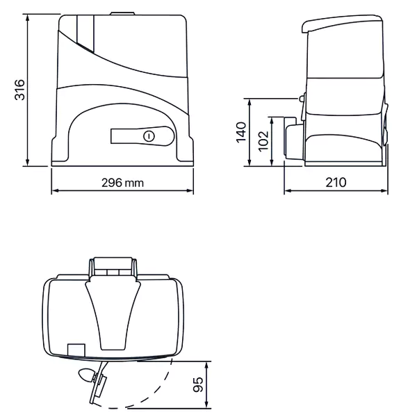 جک درب ریلی فادینی مدل JUNIOR 633