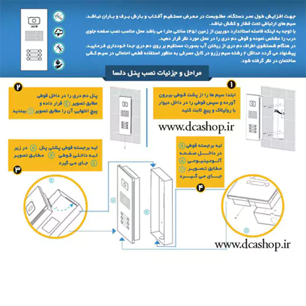 راهنمای نصب پنل تصویری الکتروپیک مدل794