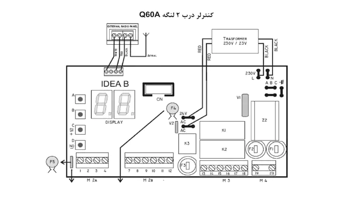 سیم بندی مدار کنترل و متعلقات جک پارکینگ یوروماتیک