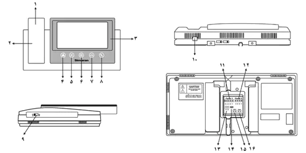 مشخصات آیفون تصویری سیماران مدل HS-72TKM100