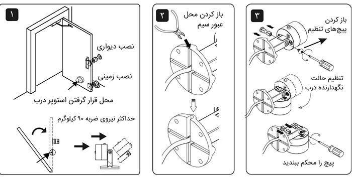 راهنمای نصب مگ استاپ درب 