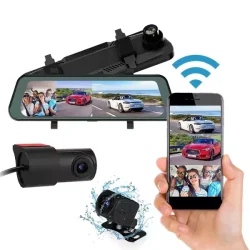 دوربین-خودرو-آینه-ای-4K-جگوار-M533-Wifi-4K-سه-دوربین