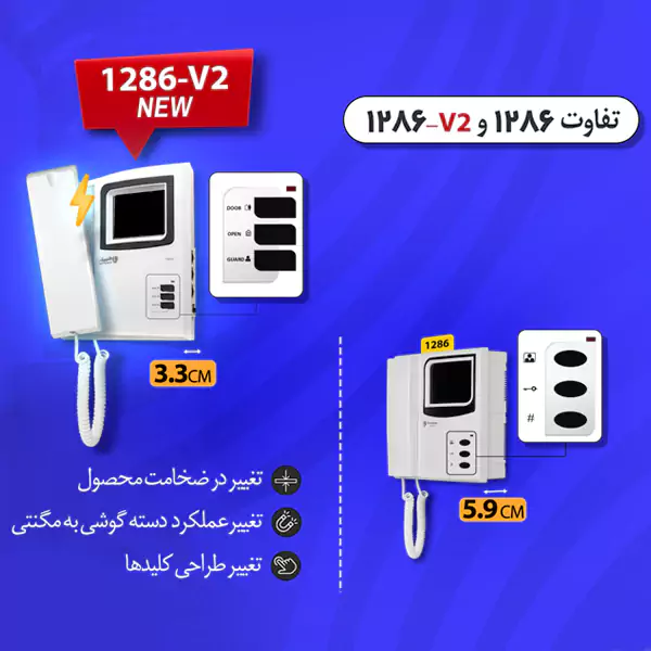 تفاوت 1286 1286 V2 آیفون تصویری الکتروپیک