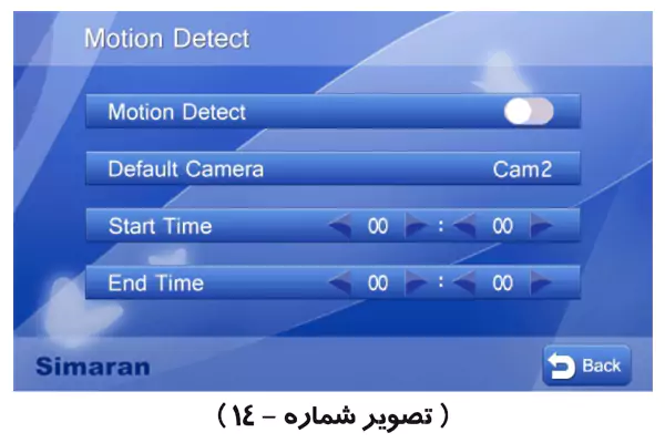 موشن و تشخیص حرکت آیفون تصویری سیماران 73M