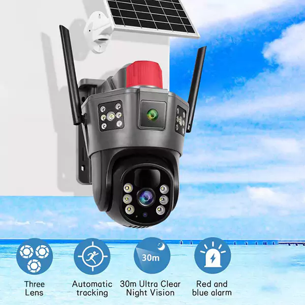دوربین مداربسته سولار 3 لنزه سیمکارتی SkyLine900-4G
