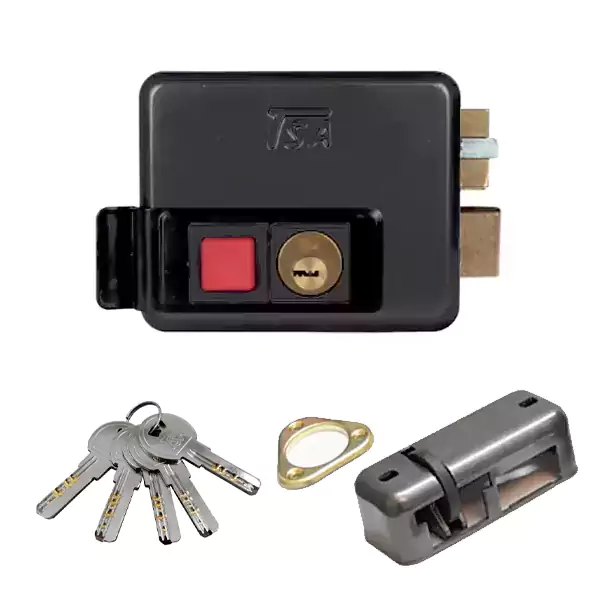 قفل برقی حیاطی داخل بازشو تسا کلید کامپیوتری 7074