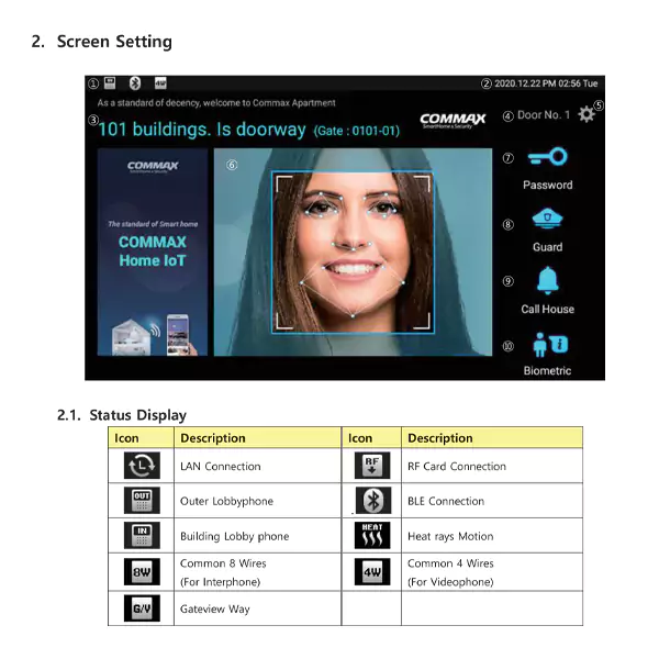 پنل لابی تصویری برند کوماکس مدل DRC-BIOL(N)