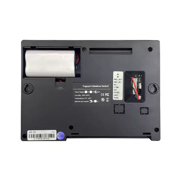 پشت دستگاه حضور و غیاب با باتری مدل AR 18