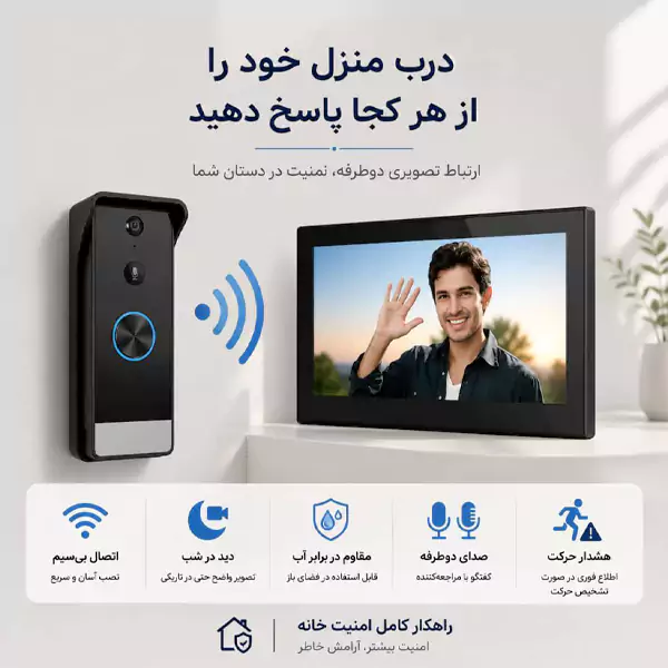 دوربین آیفون تصویری وایرلس 7 اینچ مدل 300M 13